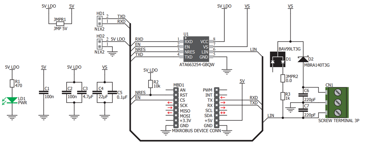 Schematic - MikroElektronika MIKROE-2872 Click��