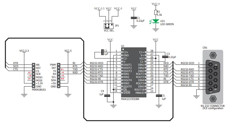 Schematic - MikroElektronika MIKROE-2897 RS232 2 Click