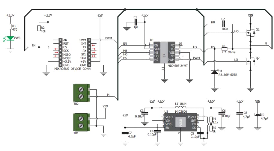 Schematic - MikroElektronika MIKROE-2893直流电机8 Click板 Schematic - MikroElektronika MIKROE-2893直流电机8 Click板